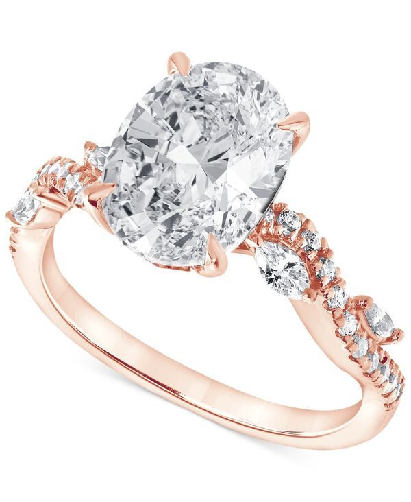 バッジェリーミシュカ レディース アクセサリー リング Badgley Mischka IGI Certified Lab Grown Diamond Oval Engagement Ring 315 ctw in 14k Yellowhite orose R