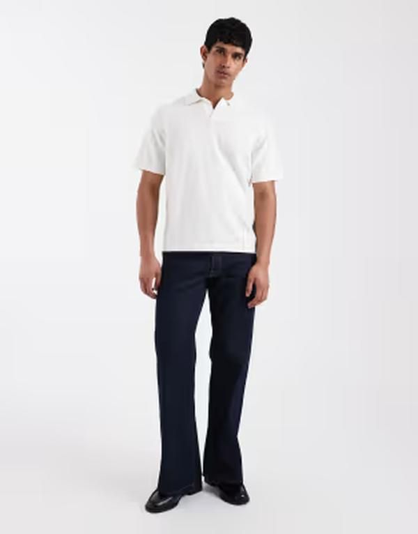 エイソス メンズ ボトムス デニムパンツ ジーンズ ASOS DESIGN wide flare jeans in rawash INDIGO インディゴ