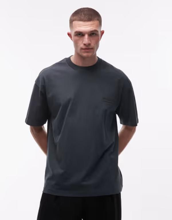 オールセインツ メンズ トップス Tシャツ ロゴ AllSaints Xander smallogo Tshirt BLUE ブルー