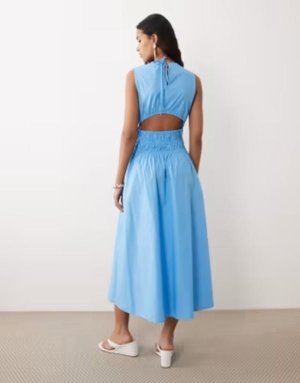 ノーバディーズ チャイルド レディース トップス ワンピース ギャザー ミディ Nobodys Child Carrie ruched midi dress Blue ブルー ノーバディーズ チャイルド レディース トップス ワンピース ギャザー ミディ Nobodys Child Carrie ruched midi dress Blue ブルー