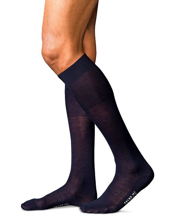 ファルケ メンズ アンダーウェア 靴下 ナイロン ウール シルク Falke No 6 Merino Wool Silk Nylon Knee High Socks Dark Navy ネイビー