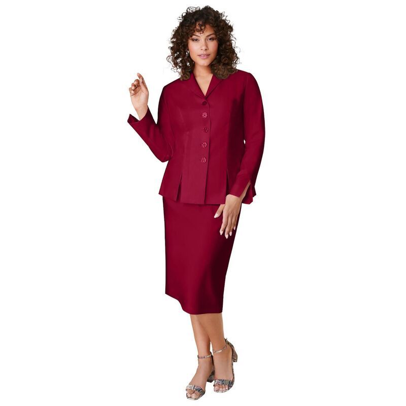 ロアマンズ レディース トップス ワンピース プラスサイズ スカート ジャケット Roamans Womens Plusize Long Sleeve ShawlCollar Jacket Sheath Skirt Set 2Piece Suit Rich B