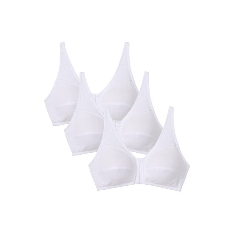 コンフォート チョイス レディース アンダーウェア ブラジャー プラスサイズ コットン Comfort Choice Womens Plusize 3Pack FrontClose Cotton Wireless Bra White Pack ホワイト