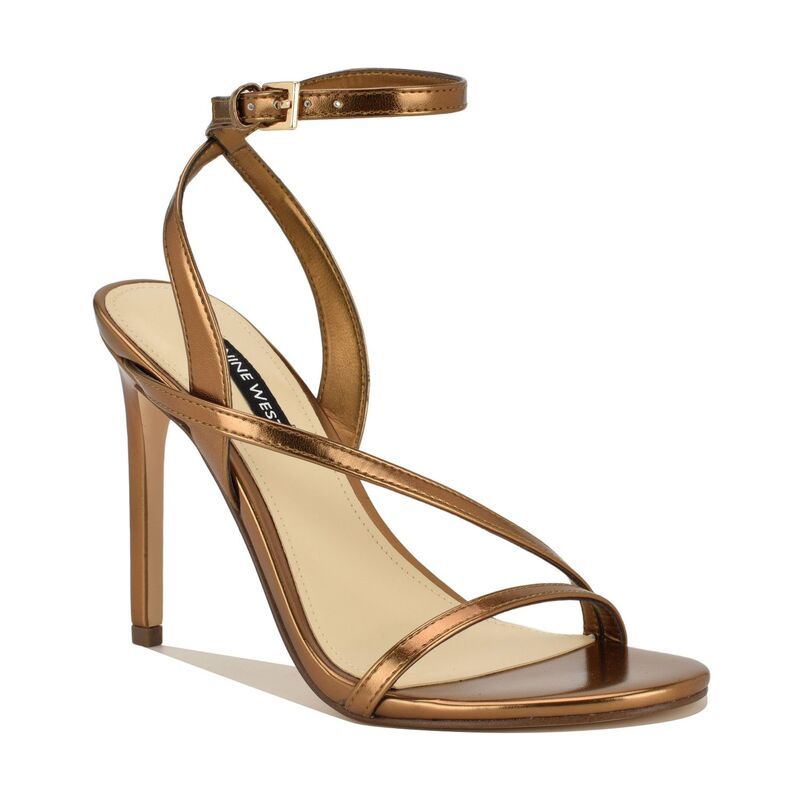 ナインウェスト レディース シューズ パンプス サンダル ヒール Nine West Miorla Womenstrappy Stiletto Heel Dressandals Gold ゴールド