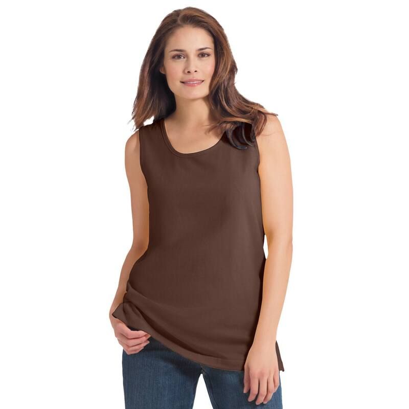ウーマン ウィズイン レディース トップス Tシャツ プラスサイズ Woman Within Plusize Perfect Scoopneck Tank Chocolate チョコレート