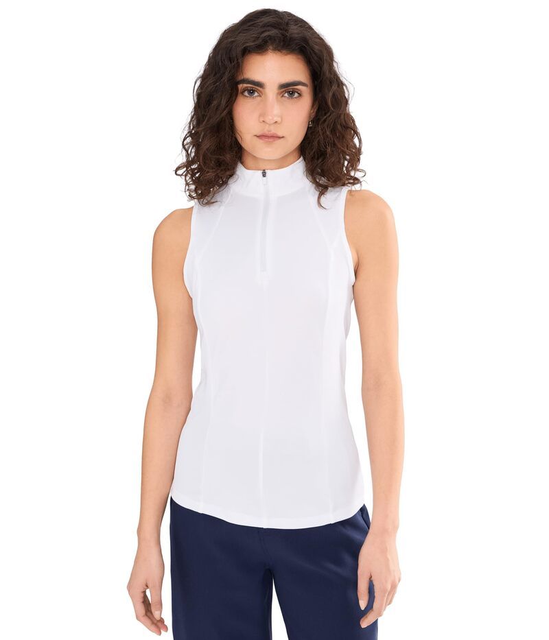 キャラウェイ レディース トップス シャツ ノースリーブ Callaway Sleeveless Rib Play Polo Brilliant White ホワイト