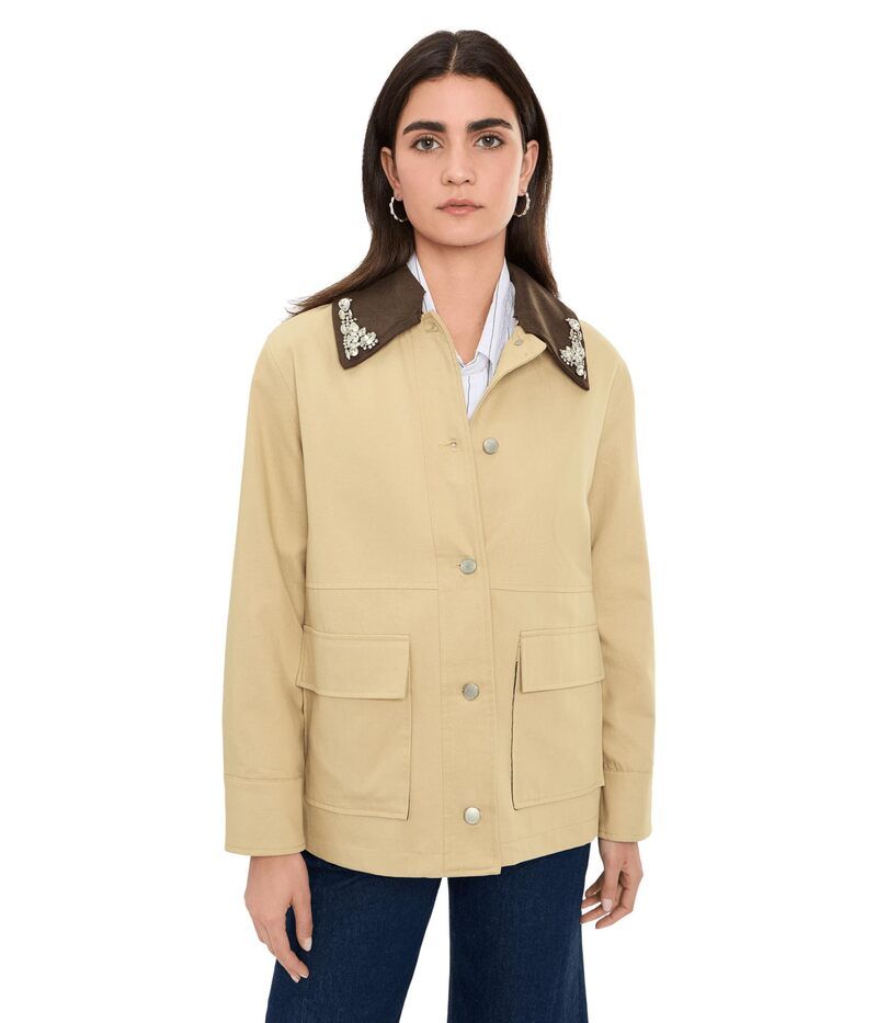 アヴェックレフィーユ レディース アウター コート ジャケット Avec Les Filles Barn Jacket With Embellished Collar Light Camel キャメル