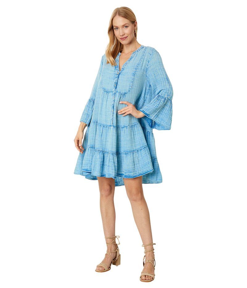 ファレティ レディース トップス ワンピース コットン Faherty Dream Cotton Gauze Kasey Dress Light Indigo Wa インディゴ