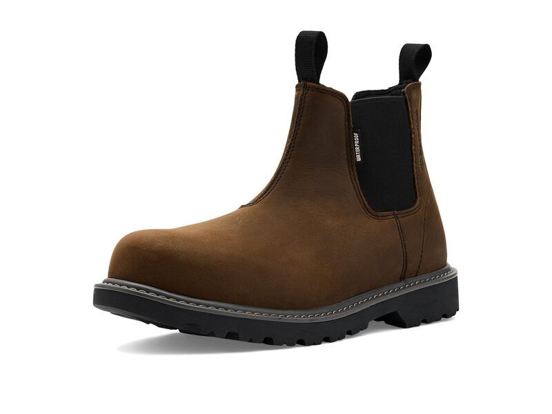 ウルヴァリン メンズ シューズ ブーツ・レインブーツ Tシャツ Wolverine Floorhand Waterproof Steel Toe Romeo Brown ブラウン