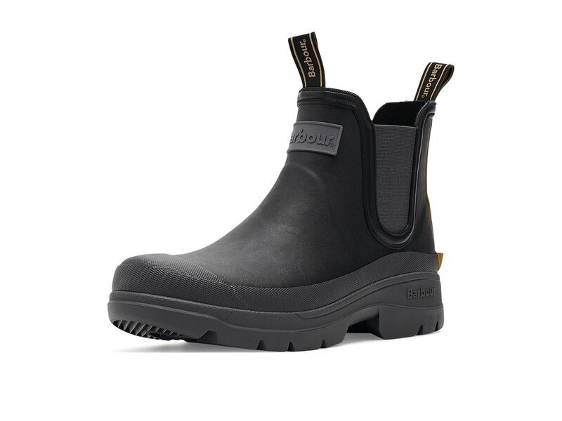 バブアー メンズ シューズ ブーツ・レインブーツ チェルシー Barbour Nimbus Chelsea Welly BlackOchre ブラック