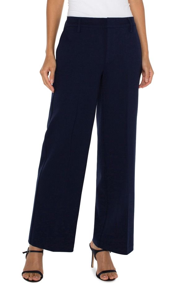 リヴァプール ロサンゼルス レディース ボトムス レギンス ワイドレッグ パンツ ニット Liverpoolos Angeles Kelsey Wide Leg Knitrousers Cadet Blue ブルー