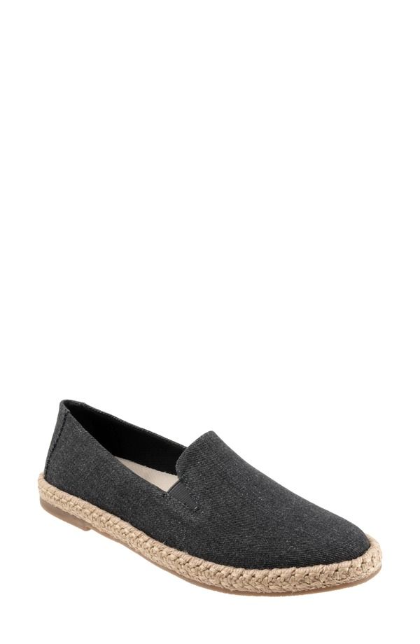 トロッターズ レディース シューズ サンダル Trotters Poppy Espadrille Flat Black Text ブラック