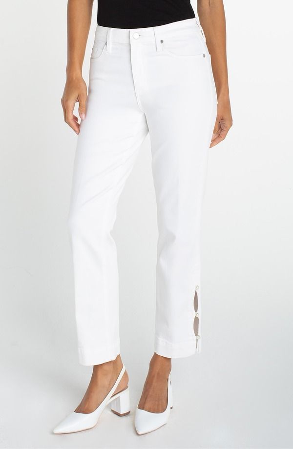 リヴァプール ロサンゼルス レディース ボトムス カジュアルパンツ ストレート ハイウエスト ジーンズ Liverpoolos Angeles Kennedy Embellished High Waist Crop Straight Leg Jeans Bri
