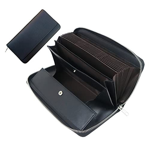 【新品】財布 メンズ 長財布 さいふ 牛革 大容量 25枚カード収納可能 ラウンドファスナー カードケース 本革 スキミング防止 磁気防止 お札入れ 小銭入れ 多機能軽量 防水 男女兼用一流の財布職人が作る 財布20*10.8*2.5cmブラ 81c6a3e0