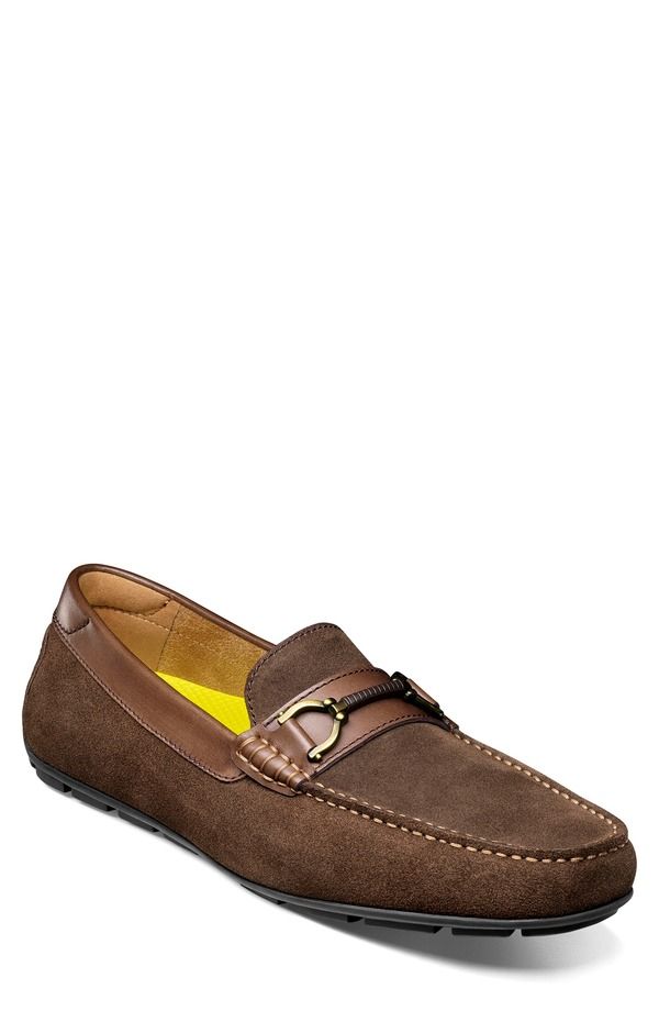 フローシャイム メンズ シューズ ローファー Florsheimotor Moc Toe Bit Driving Loafer Multiple Widths Available Brown Suede ブラウン
