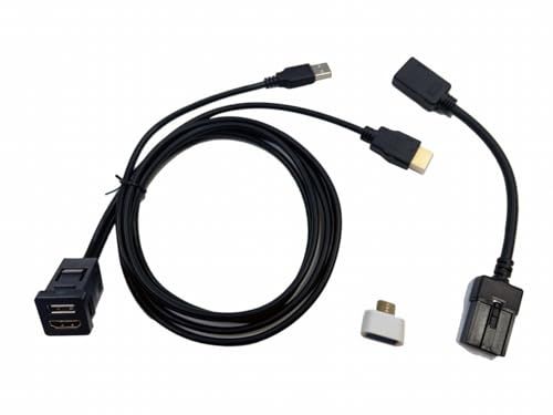 新型プリウス 60系専用 USB/HDMIソケット &ケーブル 12.3インチ＆８インチディスプレイオーディ対応 HDMI Eタイプ用変換付き HDMI入力 オットキャスト Ottocast移設用 カーナビ パーツ アクセサリー トヨタ PR 48f51639