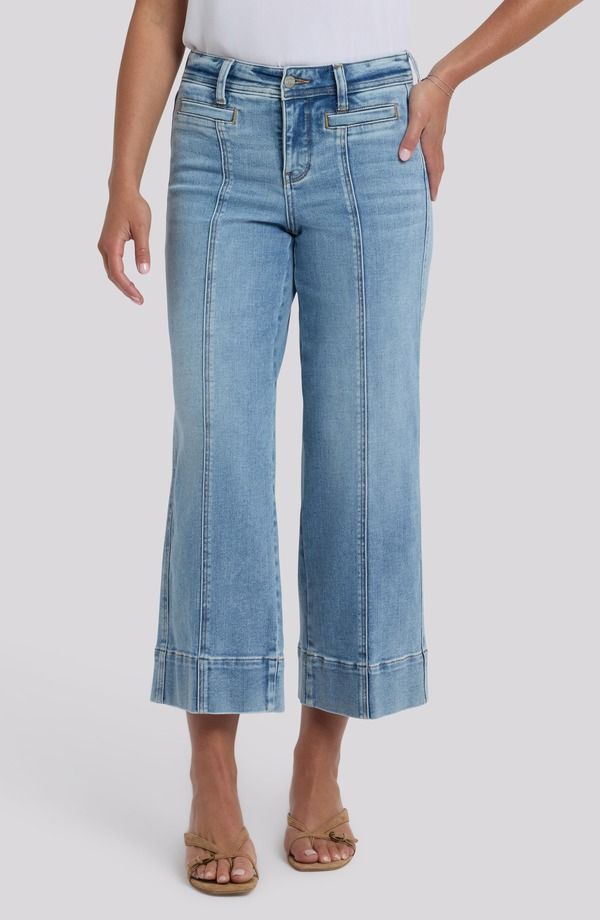 エヌワイディージェイ レディース ボトムス デニムパンツ ワイドレッグ アンクル ジーンズ NYDJ Teresa Seamed Ankle Wide Leg Jeans Mist Springs