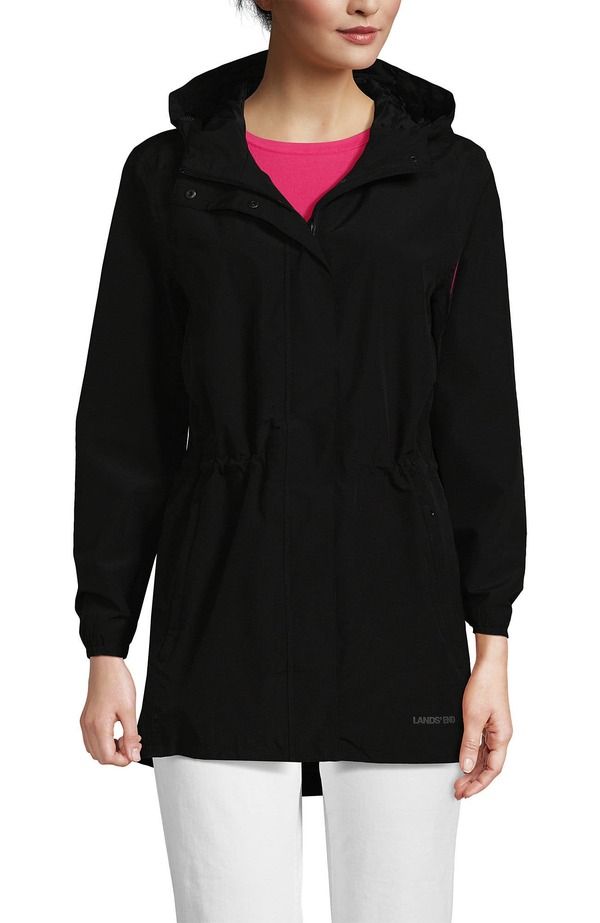 ランズエンド レディース アウター ジャケット・ブルゾン コート Lands End Squall Packable Waterproof Raincoat Black ブラック