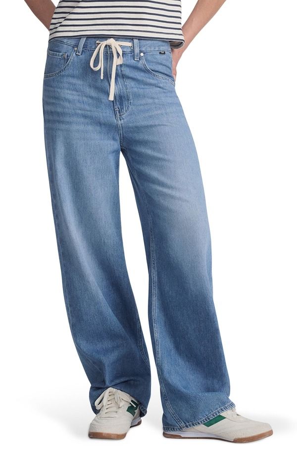 マーヴィ ジーンズ レディース ボトムス デニムパンツ ワイドレッグ Mavi Jeans Nella Wide Leg Drawstring Jeans Light Blue Well Blue ブルー