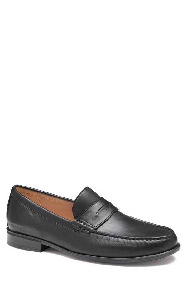 ジョンストンアンドマーフィー メンズ シューズ ローファー Johnston Murphy Harrison Penny Loafer Black Glove Leather ブラック