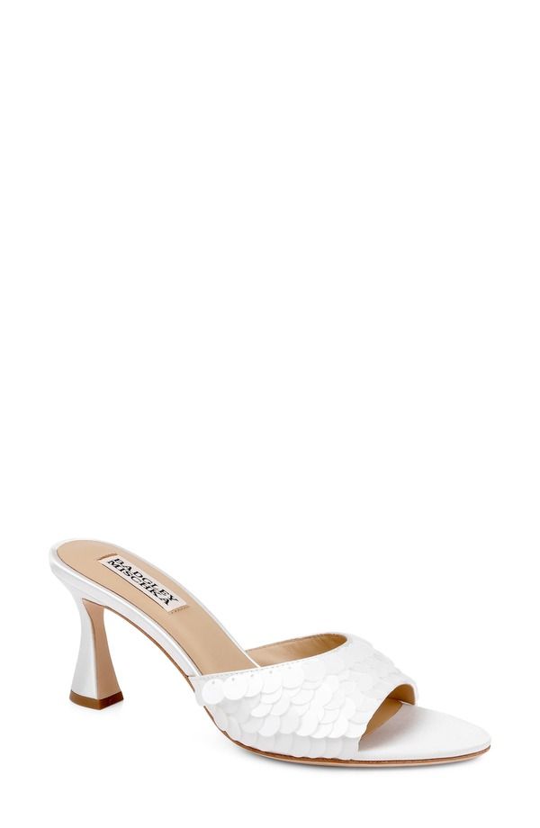 バッドグレイミッシカ レディース シューズ ヒール サンダル Badgley Mischka Collection Winika Slide Sandal White Satin ホワイト
