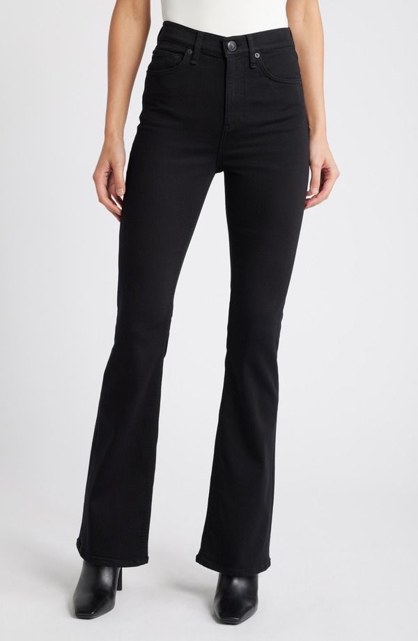 ラグアンドボーン レディース シューズ ブーツ・レインブーツカット ハイウエスト ジーンズ rag bone Flexi Peyton High Waist Bootcut Jeans Black ブラック
