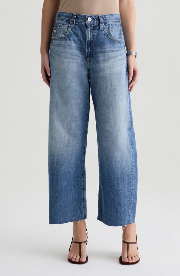 エージー レディース ボトムス カジュアルパンツ ハイウエスト ジーンズ AG Hattie Raw Hem High Waist Crop Barreleg Jeans Yellowstone