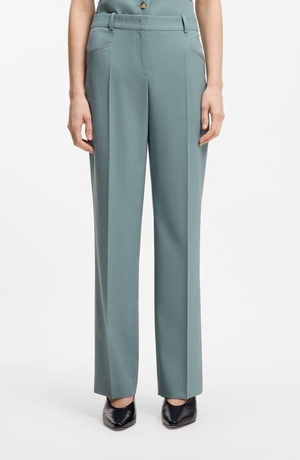 ボス レディース ボトムス レギンス ワイドレッグ パンツ BOSS Tilda Pleat Wide Leg Pants Reef