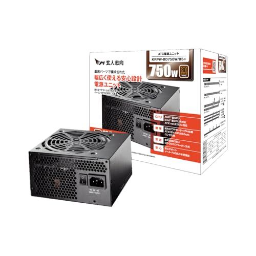 玄人志向 電源ユニット 750W ATX 電源 80 PLUS ブロンズ PC電源 静音ファン ブラック 【メーカー正規出品】 KRPW-BD750W/85+/ 51a7f10f