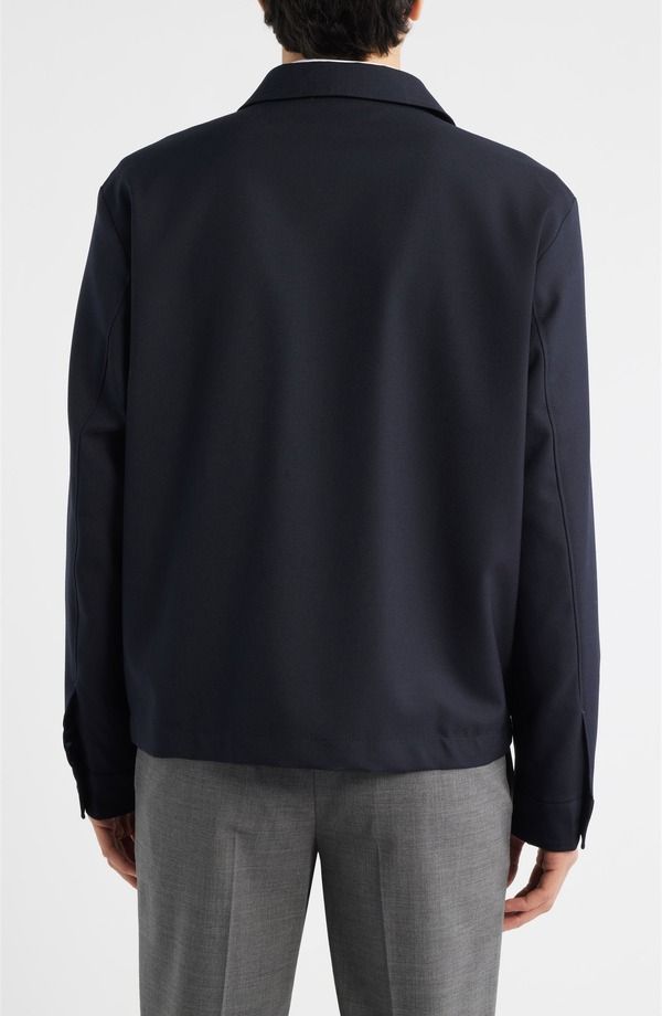 ボス メンズ アウター ジャケット・ブルゾン ウール シャツ BOSS Carper Virgin Wool Shirt Jacket Dark Blue ブルー