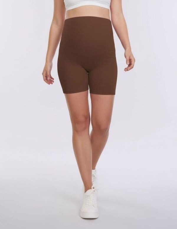 マザーフッドマタニティー レディース ボトムス ハーフパンツ・ショーツ リブ MOTHERHOOD MATERNITY 6 12 Ribbed Maternity Biker Short Potting Soil