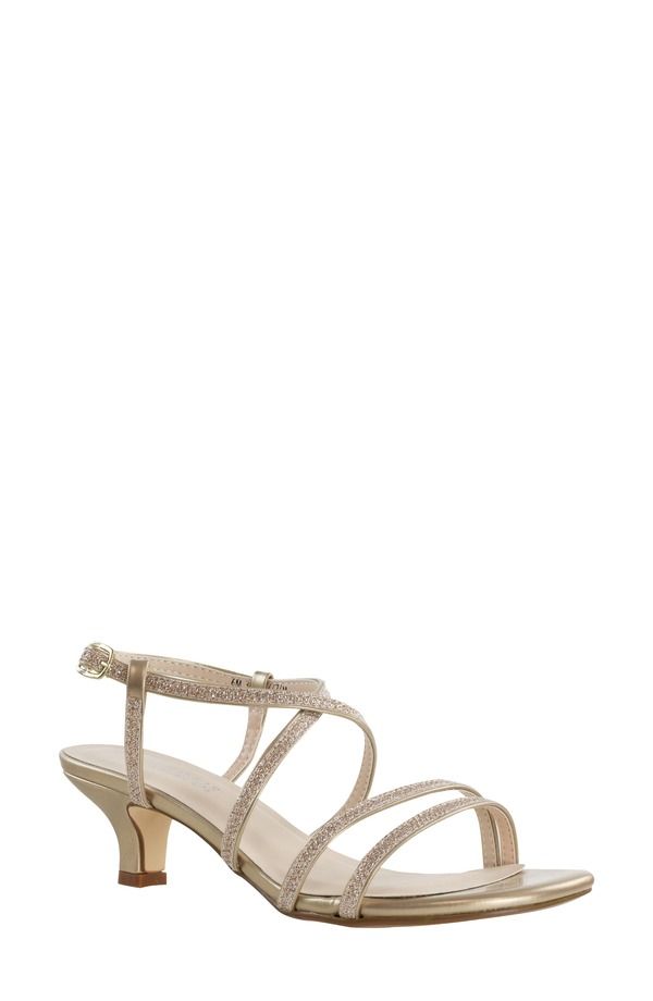 タッチアップ レディース シューズ ヒール サンダル Touch Ups Maisie Kitten Heel Slingback Sandal Champagne シャンパン