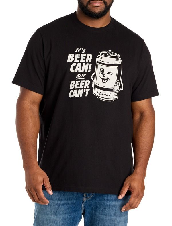 ライフイズグッド メンズ トップス Tシャツ トール グラフィック LIFE IS GOOD Big Tall Beer Can Beer Cant Graphic Tee Black ブラック
