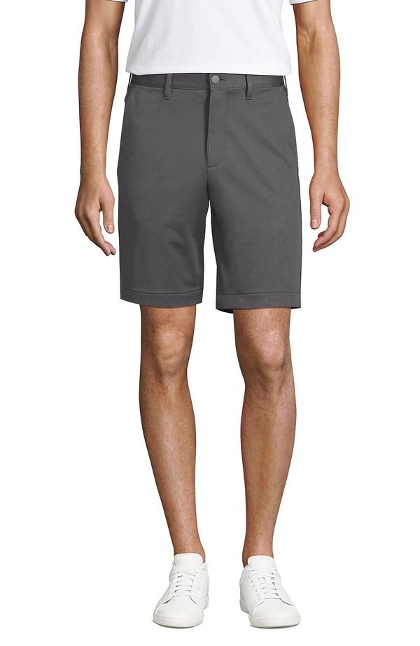 ランズエンド メンズ ボトムス カジュアルパンツ ショートパンツ Lands End Traditional Fit 9 Flex Performance Golf Shorts Charcoal チャコール