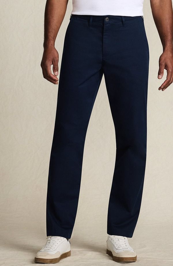 ランズエンド メンズ ボトムス カジュアルパンツ Lands End Travel Kit Comfort Waist Athletic Fit Chino Pant Radiant Navy ネイビー
