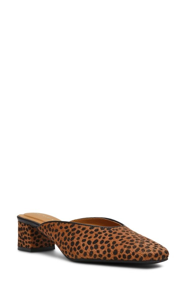 アンクライン レディース シューズ ヒール Anne Klein Maeus Muleopard Calf Hair アニマル