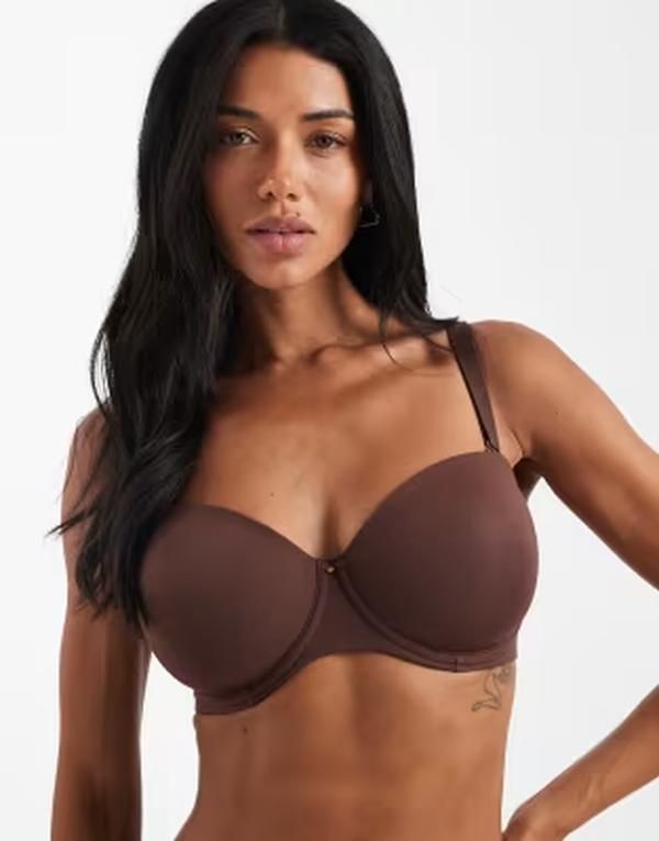 エイソス レディース アンダーウェア ブラジャー ASOS DESIGN Fuller Bust molded multiway underwire bra BROWN ブラウン