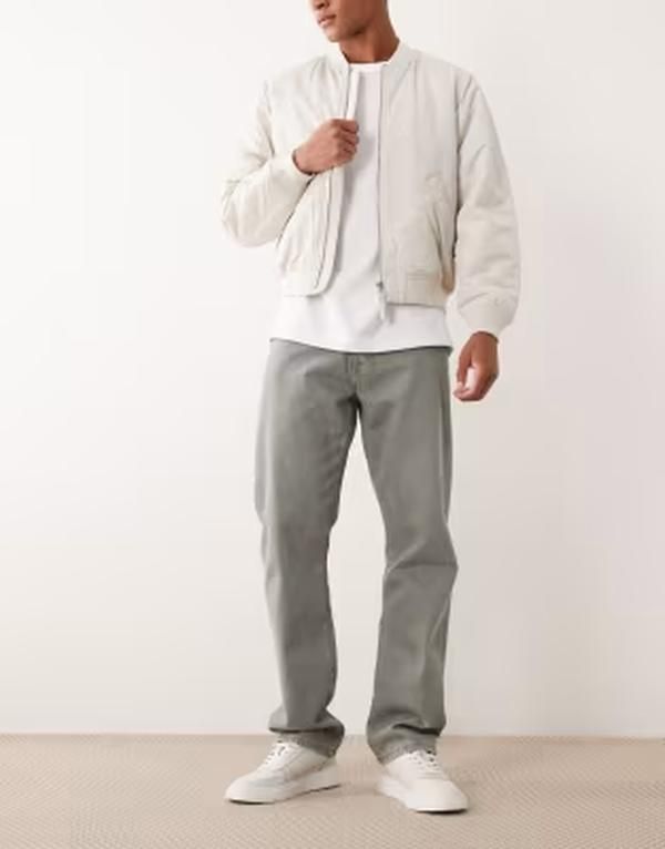 オンリーアンドサンズ メンズ ボトムス デニムパンツ ヴィンテージーンズ ONLY SONS Edge straight fit jeans in vintage green wash CALLISTE GREEN グリーン