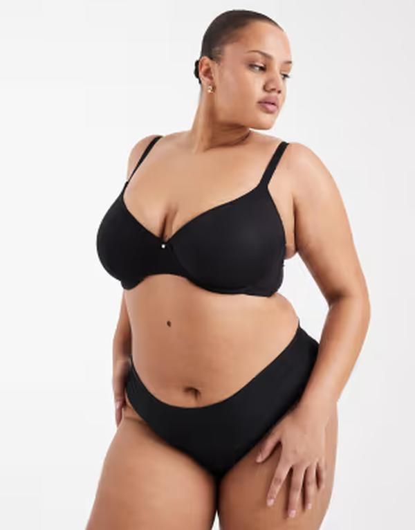 エイソス レディース アンダーウェア ブラジャー Tシャツ ASOS Curve ASOS DESIGN Curve molded tshirt bra Black ブラック