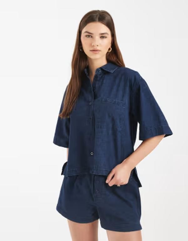 エイソス レディース トップス シャツ デニム ASOS DESIGN denim boxy shirt inky wash part of a set Inky デニム