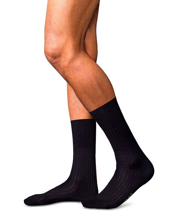 ファルケ メンズ アンダーウェア 靴下 ナイロン コットン Falke No 13 Piuma Cotton Nylon Dress Socks Dark Navy ネイビー