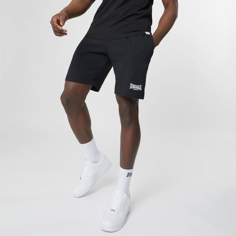 ロンズデール メンズ ボトムス ハーフパンツ・ショーツ ショートパンツ ジャージー Lonsdale Jersey Lounge Shorts Black ブラック