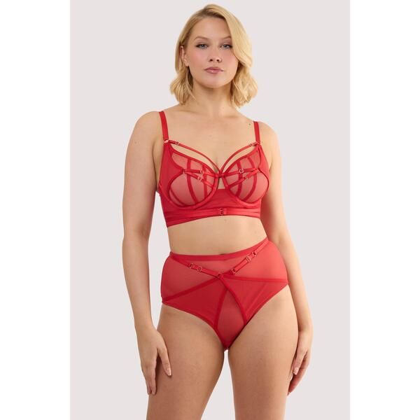 プレイフルプロミス レディース アンダーウェア ブラジャー Playful Promises Eddie Ruby Red Crossover Balconette Bra Red レッド