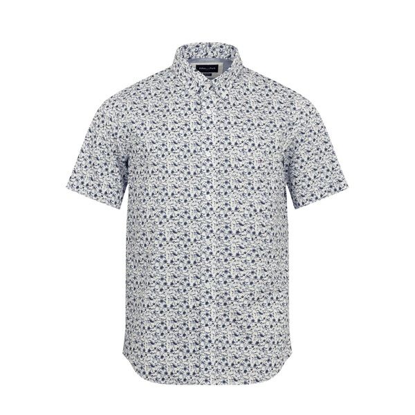 エデンパーク メンズ トップス シャツ フラワー柄 プリント フラワー Eden Park White shirt with exclusive floral print ECC ホワイト