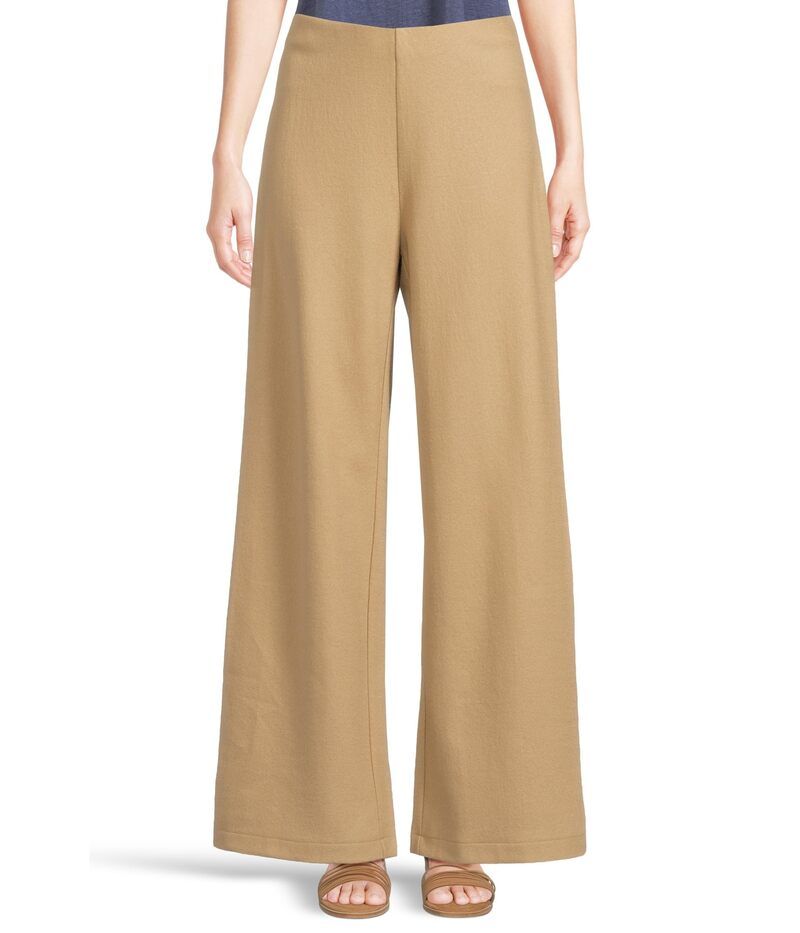 エイリーンフィッシャー レディース ボトムス カジュアルパンツ ウール ジャージー Eileen Fisher Felted Wool Jersey Full Wide Pants Biscuit