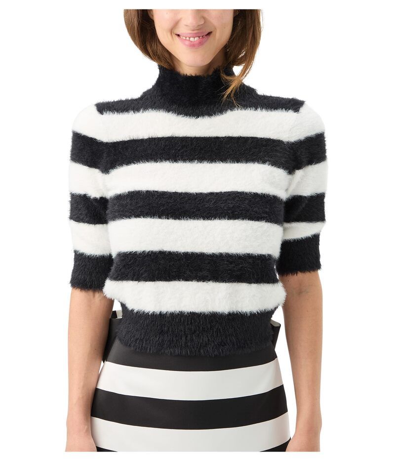 トリーナターク レディース アウター ニット・セーター モックネック Trina Turk Mali Mock Neck Sweater BlackWinter White ホワイト