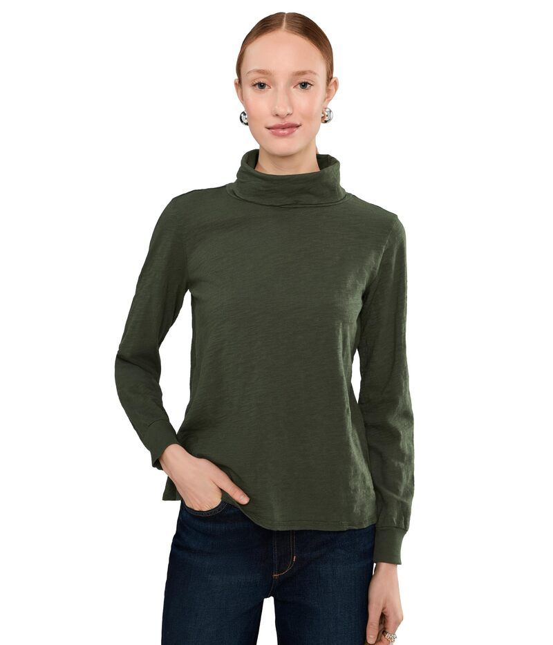モッドドック レディース トップス シャツ タートルネック Mododoc Long Sleeve Turtle Neck Teelm Green グリーン