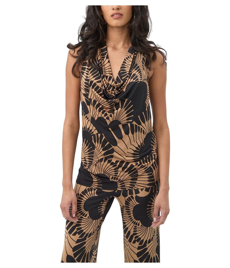 トリーナターク レディース トップス シャツ Trina Turk Mosiac Top BlackCamel ブラック