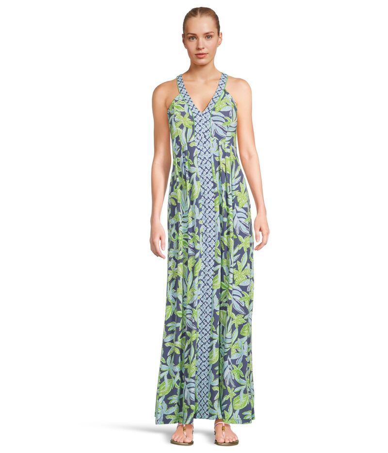 リリーピュリッツァー レディース トップス ワンピース マキシ Lilly Pulitzer Carmilla Maxi Dressapphire Pool Tropical Tango Engineered Knit Maxi サファイア