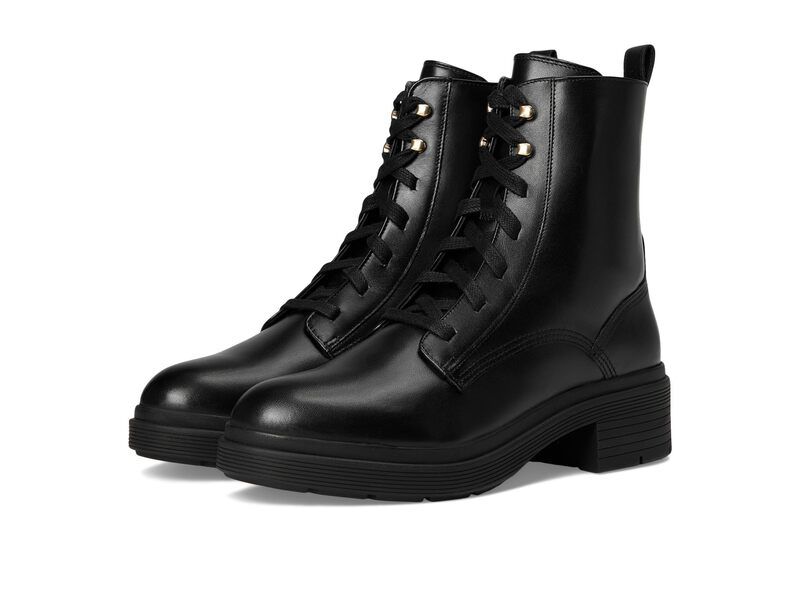 コールハーン レディース シューズ ブーツ・レインブーツ レース Cole Haan Cherise LaceUp Lug Boots Black Leather Waterproof ブラック